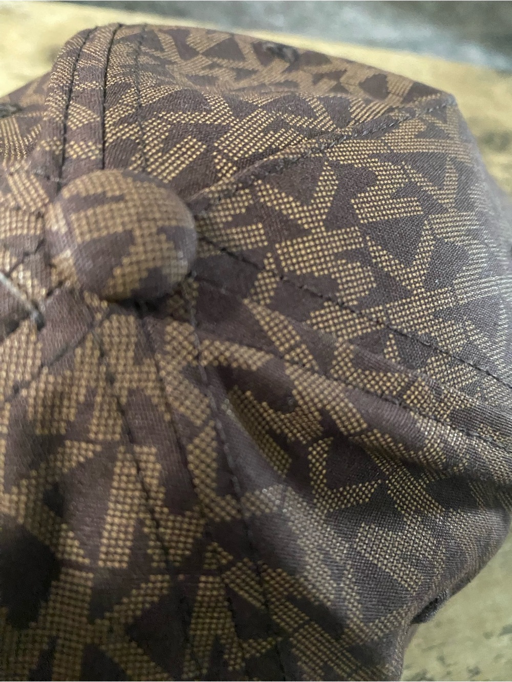 Michael Kors Brown Monogram Baseball Hat with Branded Interior Tape - Picture 7 of 9